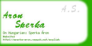 aron sperka business card